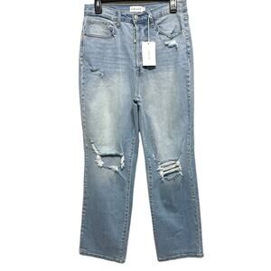 CELLO Jeans Womens Size 11 Super High Rise Destroy Dad Jean Button Fly